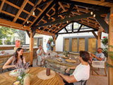 Lodge | 19x14 Cedar and Steel Gazebo with Steel Roof angle 12