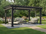 Stratford | 14x10 Steel Pergola – Black angle 1