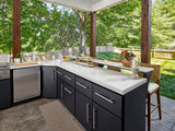 Emory | Corner Outdoor Kitchen Island with Bar Seating & Built-In Grill – Left angle 11