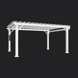 Stratford | 16x12 Steel Pergola – White angle 11