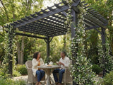 Stratford | 14x10 Steel Pergola – Black angle 12
