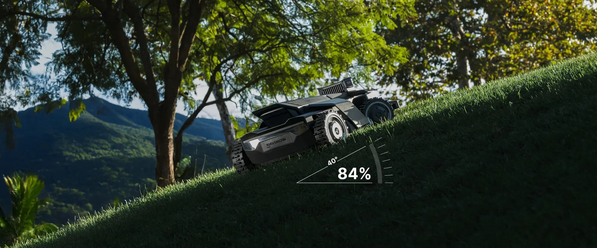 X450 on a sloping lawn